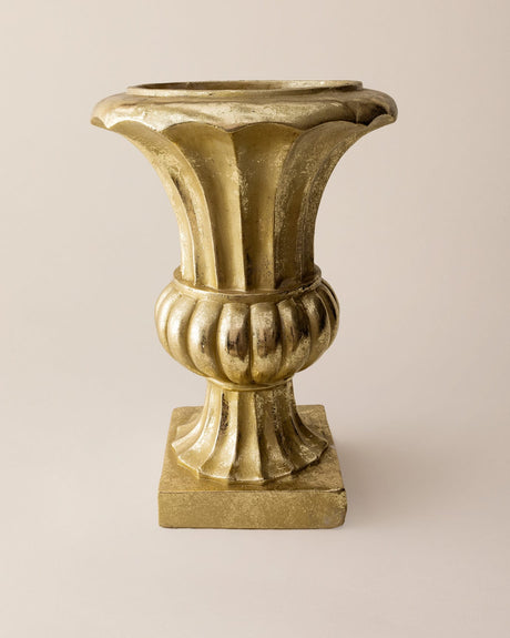 Elegant Resin Floor Planter - Gold Finish for Sophisticated Decor