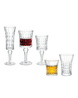 Clear Soda Glass 30-Piece Drinkware Set - Elegant Stephanie Design