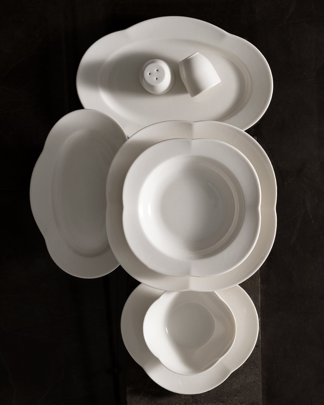 New Bone Porcelain 6-Person Dinner Set - Elegant Perle Design