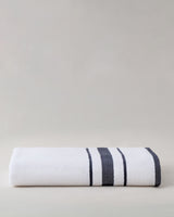 Soft Absorbent Bath Towel - White and Navy Blue
