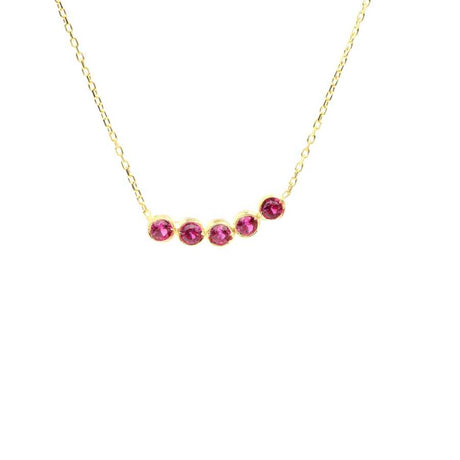 Sterling Silver Garnet Waterway Necklace - Five-Row Design