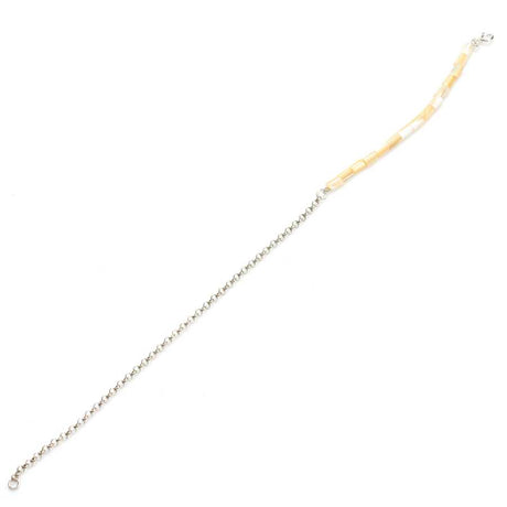 Professional Sterling Silver Mother of Pearl Anklet Bracelet