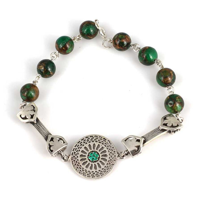 Premium 925 Sterling Silver Segmented Jade Bracelet