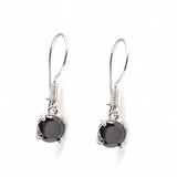 Premium 925 Sterling Silver Large Round Onyx Earrings