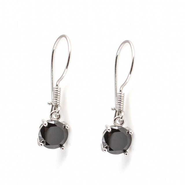 Premium 925 Sterling Silver Large Round Onyx Earrings