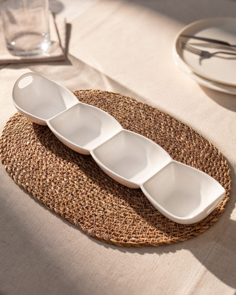 New Bone China 4-Compartment Serving Plate - Elegant Petit Concept