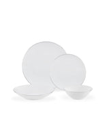 New Bone Porcelain 6-Person Dinner Set - Elegant White & Silver