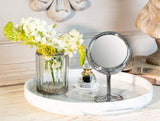 Metal Round Magnifying Mirror - Dual Magnification Design