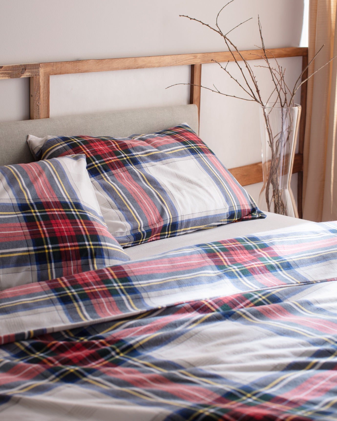 100% Cotton Flannel Double Duvet Cover Set - Cozy Softness