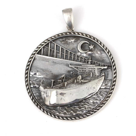 925 Sterling Silver Istanbul Bosphorus Theme Pendant - Distinctive Design
