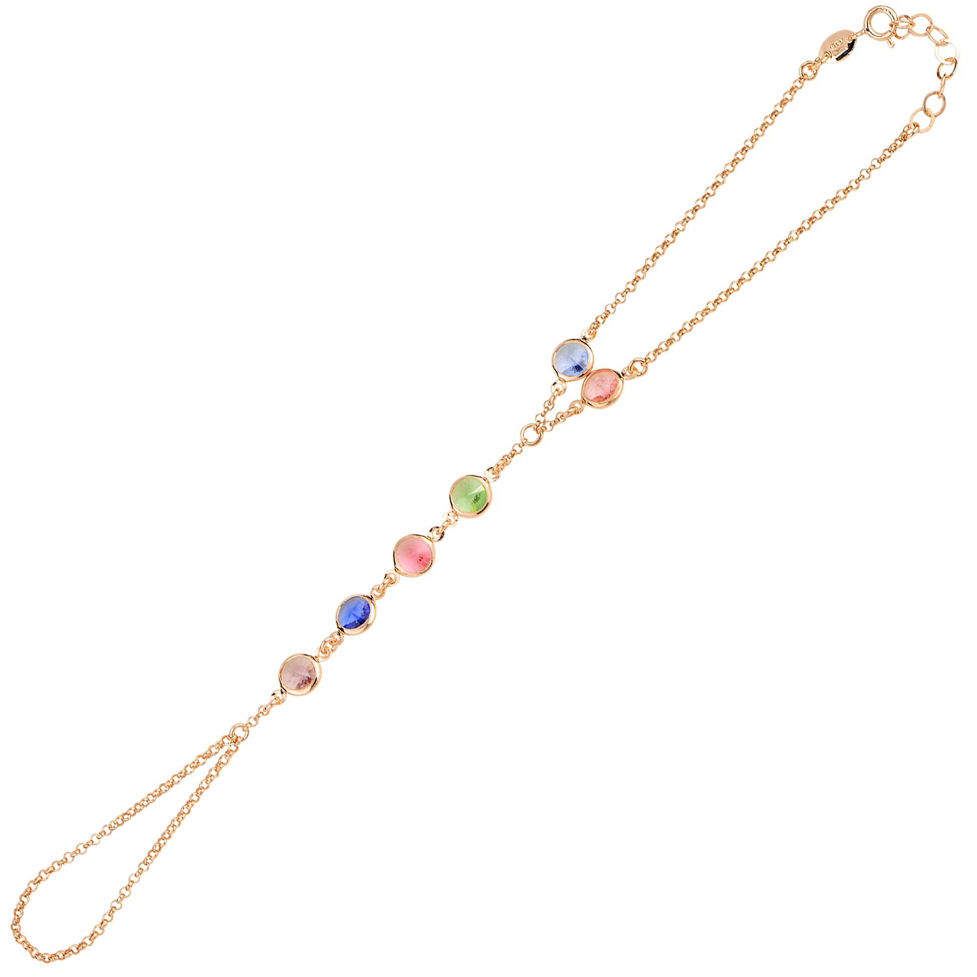 Handkette aus Sterlingsilber mit Roségoldbeschichtung und Swarovski-Kristallen – Minimalistische Eleganz