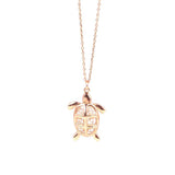 925 Sterling Silver Filigree Turtle Pendant Necklace