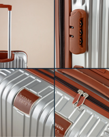 Medium Silver Hardside Travel Suitcase Luggage