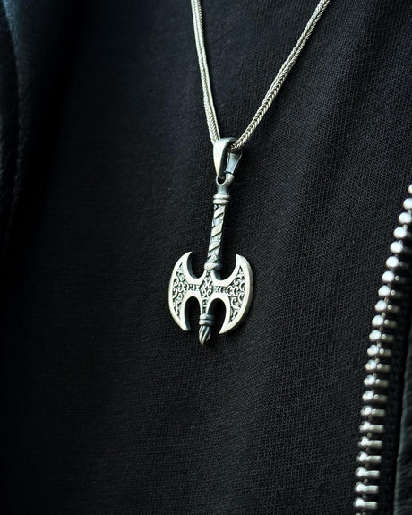 Sterling Silver Axe Pendant Necklace - Determination & Strength