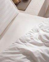 Full Size Cotton Sateen Striped Duvet Cover Set
