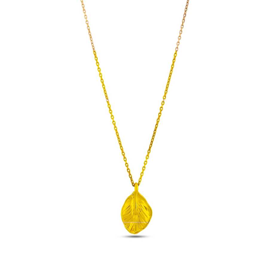 Sterling Silver Leaf Charm Necklace - Delicate Nature Design