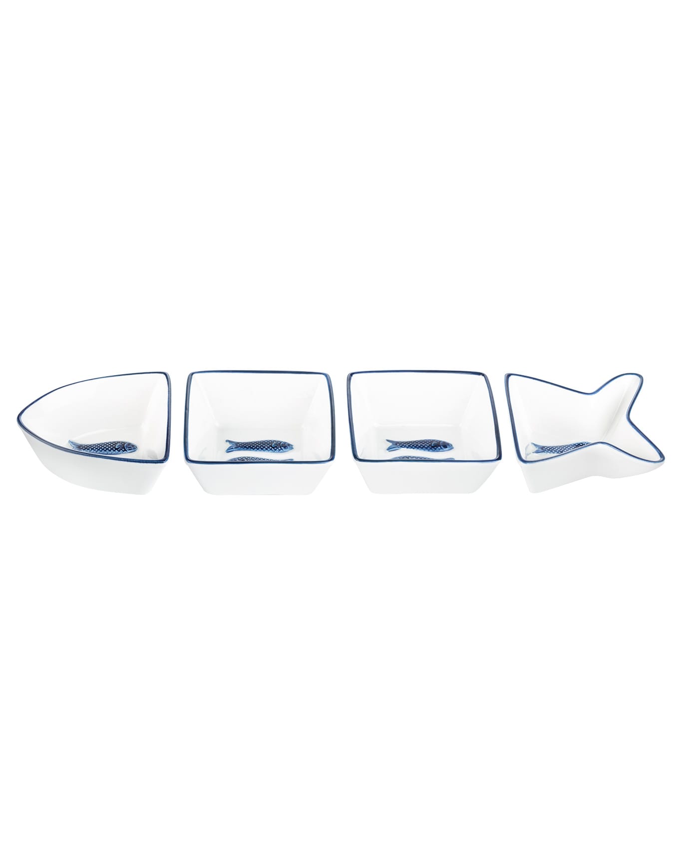 New Bone China 4-Piece Presentation Platter Set - Marine Design
