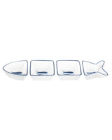 New Bone China 4-Piece Presentation Platter Set - Marine Design