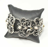 Sterling Silver Pearl Bracelet - Antique Byzantine Constantinople
