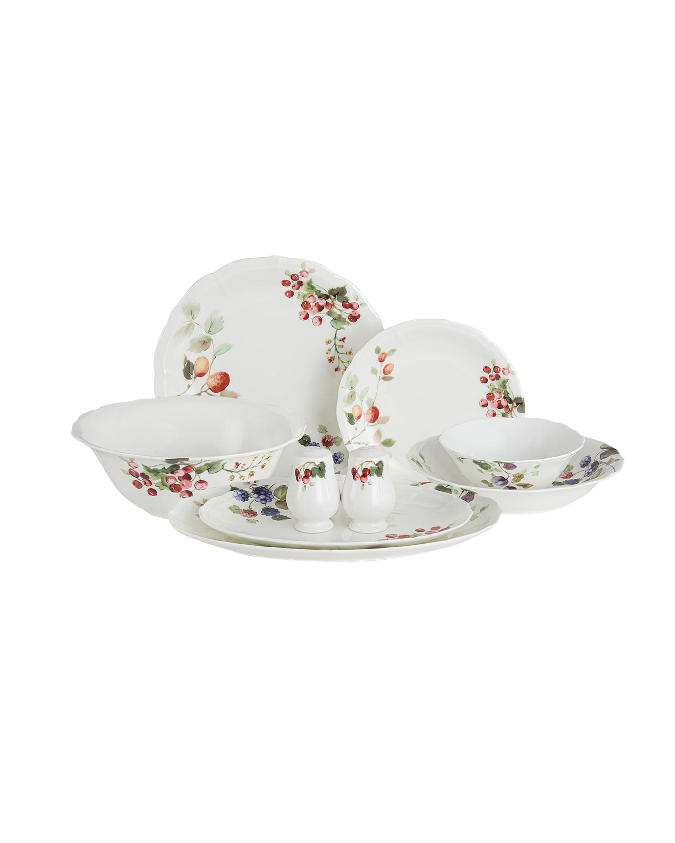 Fine Bone Porcelain 12-Person Dinner Set - Vibrant & Durable