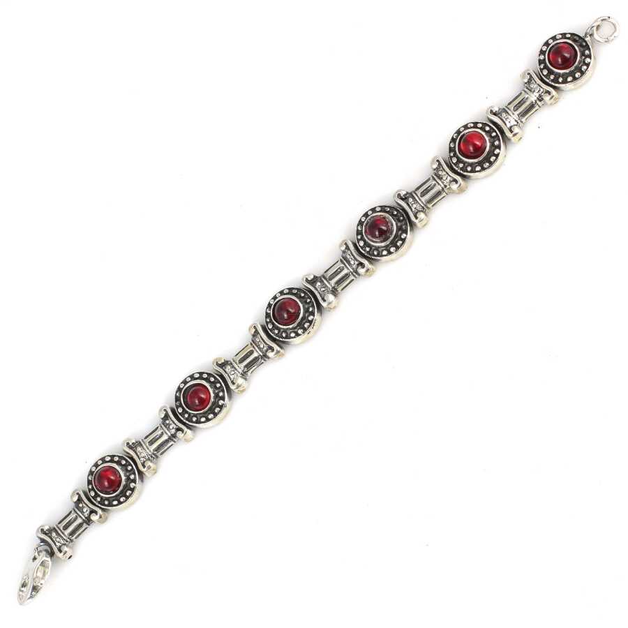925 Sterling Silver Agate Antique Bracelet - Vintage Inspired Design