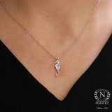 925 Sterling Silver Seahorse Necklace - Delicate Ocean Charm