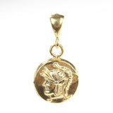 925 Sterling Silver Roman Soldier Figure Medallion Pendant
