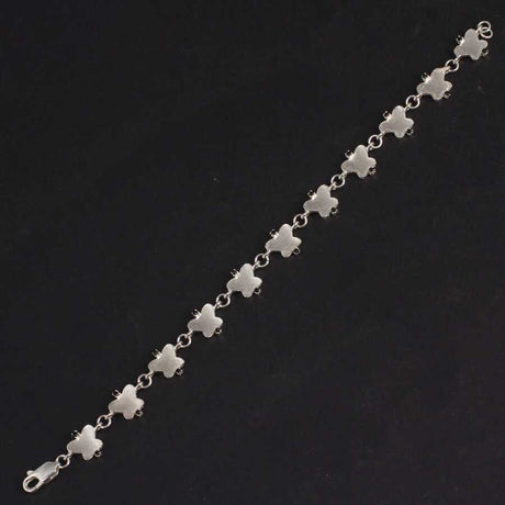 925 Sterling Silver Zircon Butterfly Row Bracelet