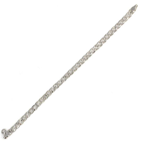 Sterling Silver Thin Flat Curb Chain Bracelet - Minimalist