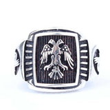 925 Sterling Silver Men's Ring - Seljuk Eagle & Ottoman Tughra