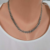 925 Sterling Silver Patterned Oxidized Gourmet Chain Necklace