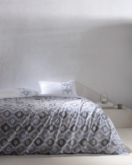 100% Cotton Ranforce Single Duvet Set - Modern Printed Design