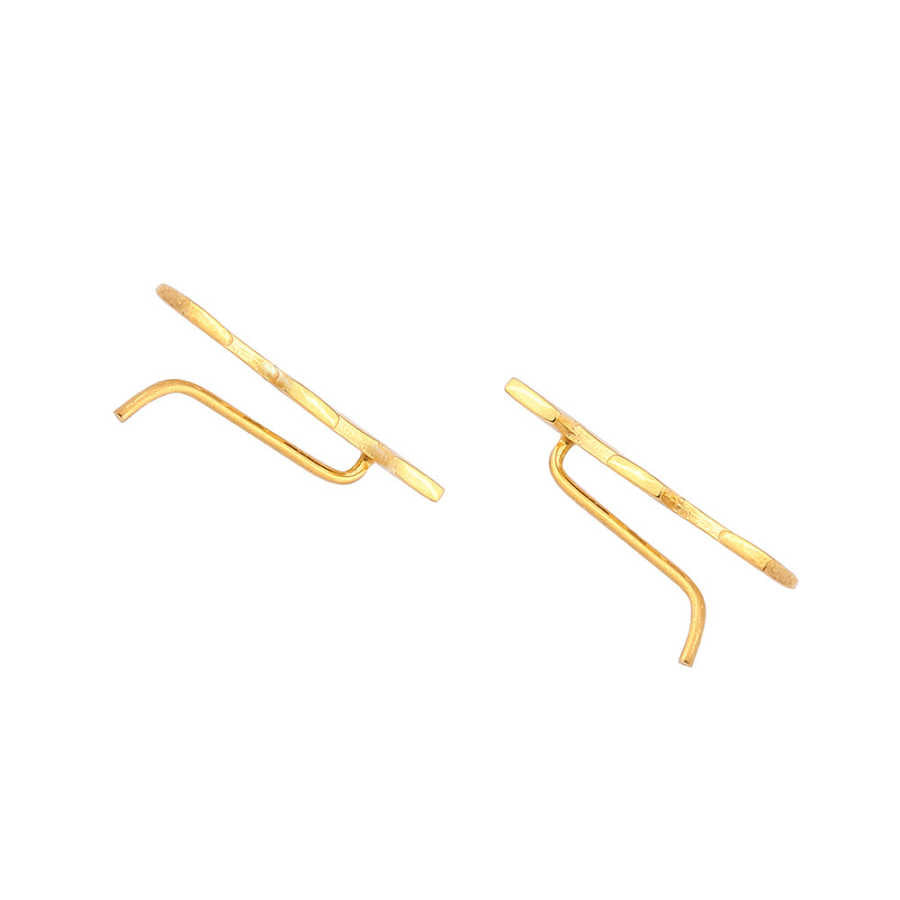 Sterling Silver Tiny Squares Earcuff Earring - Modern Design