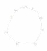 Sterling Silver Heart & Snowflake Zircon Anklet