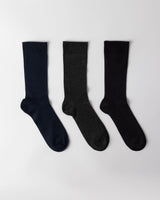 Men's Ankle Socks 3-Pack - Gray & Navy Blue