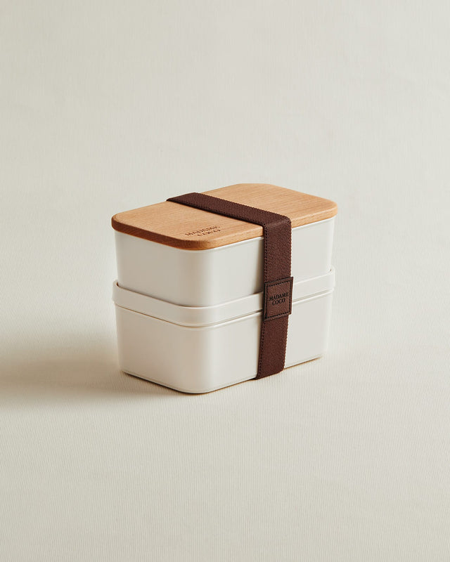 Set of 2 Wooden Lid Food Storage Containers - 500ml Lunch Boxes