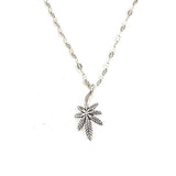 Sterling Silver Leaf Pendant Necklace - Elegant Nature Design