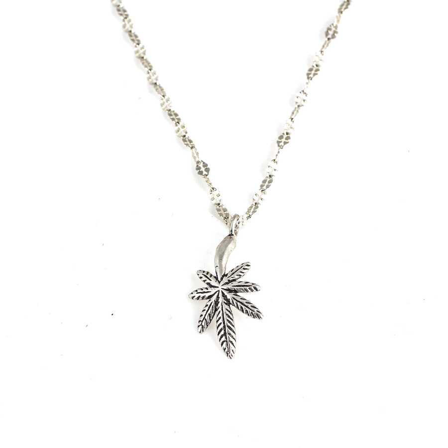 Sterling Silver Leaf Pendant Necklace - Elegant Nature Design