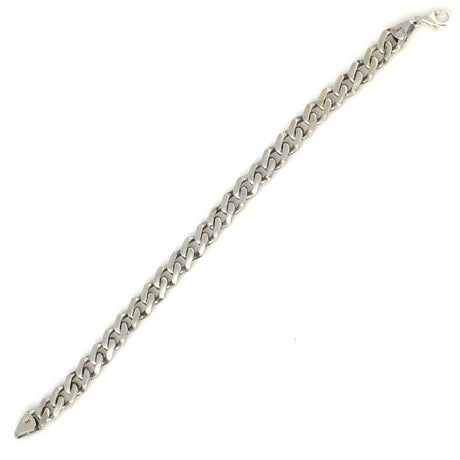 925 Sterling Silver Curb Chain Bracelet - Polished Gourmet Link