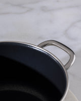 Titanium Enamel Deep Cooking Pot, 18 cm, White