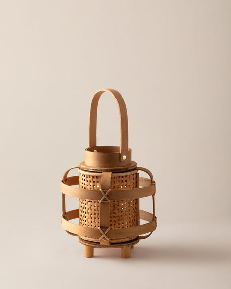 Wooden Decorative Lantern - Natural Finish Rustic Accent