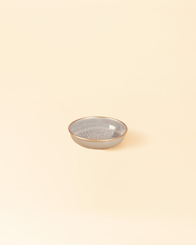 Grey Metal Decorative Plate - Small Square Tray