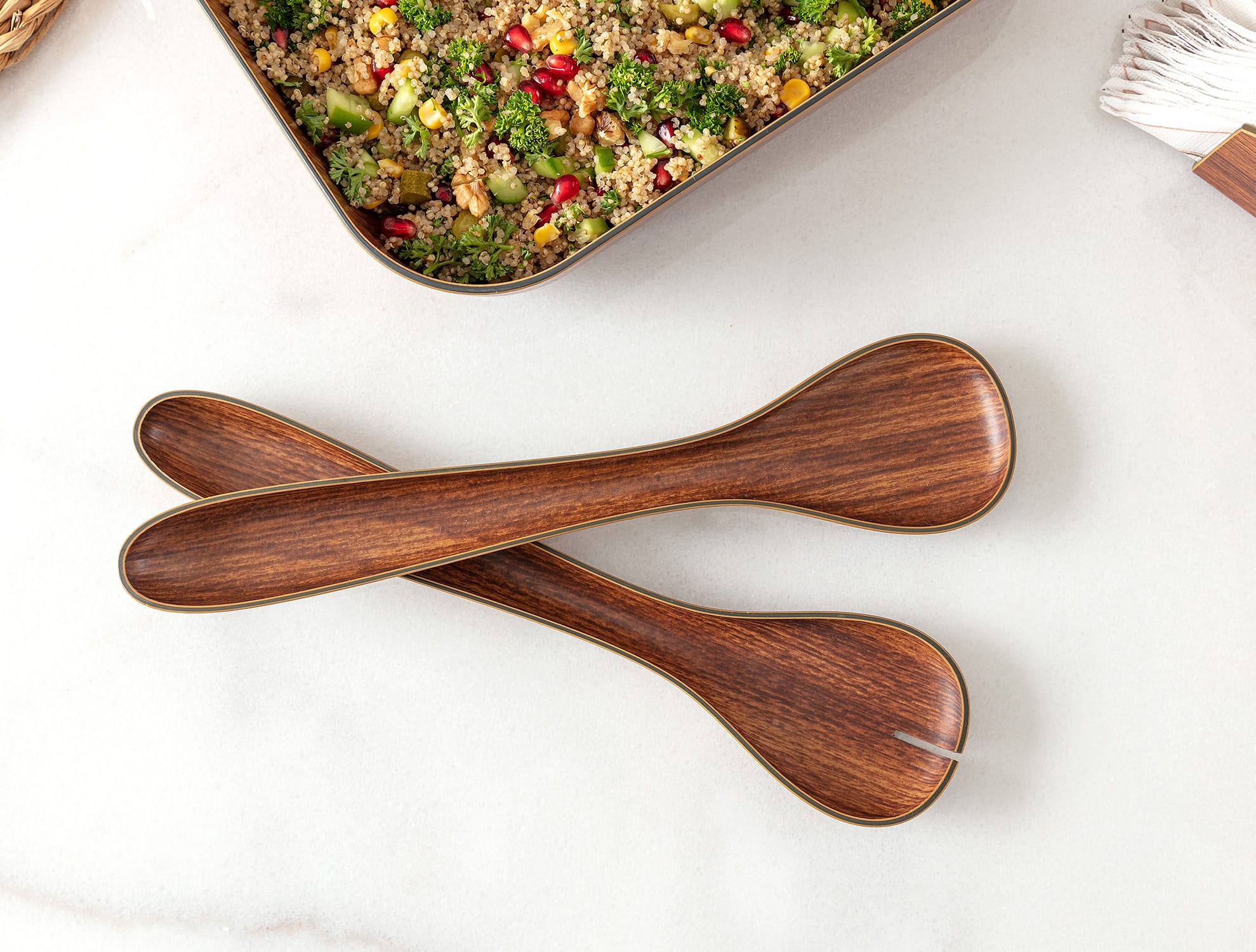 Antibacterial Plastic Salad Spoon Set - Marseille Style