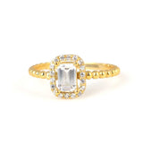 Bague baguette en argent sterling de qualité supérieure