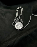 Collana con pendente rotondo in argento sterling con sigillo di Salomone e saggezza