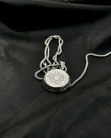 Collana con pendente rotondo in argento sterling con sigillo di Salomone e saggezza