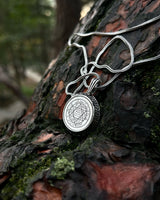 Sterling Silver Round Seal of Solomon Wisdom Pendant Necklace