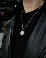 Collana con pendente rotondo in argento sterling con sigillo di Salomone e saggezza