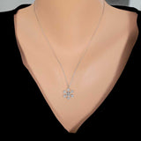 925 Sterling Silver Zircon Snowflake Pendant Necklace