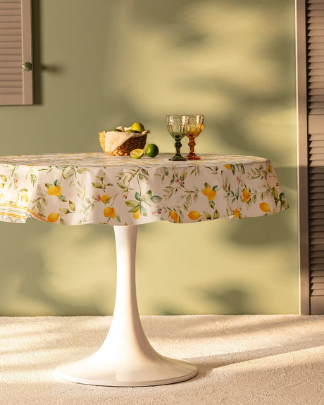 Durable PVC Round Tablecloth - Stylish & Easy Care Dining